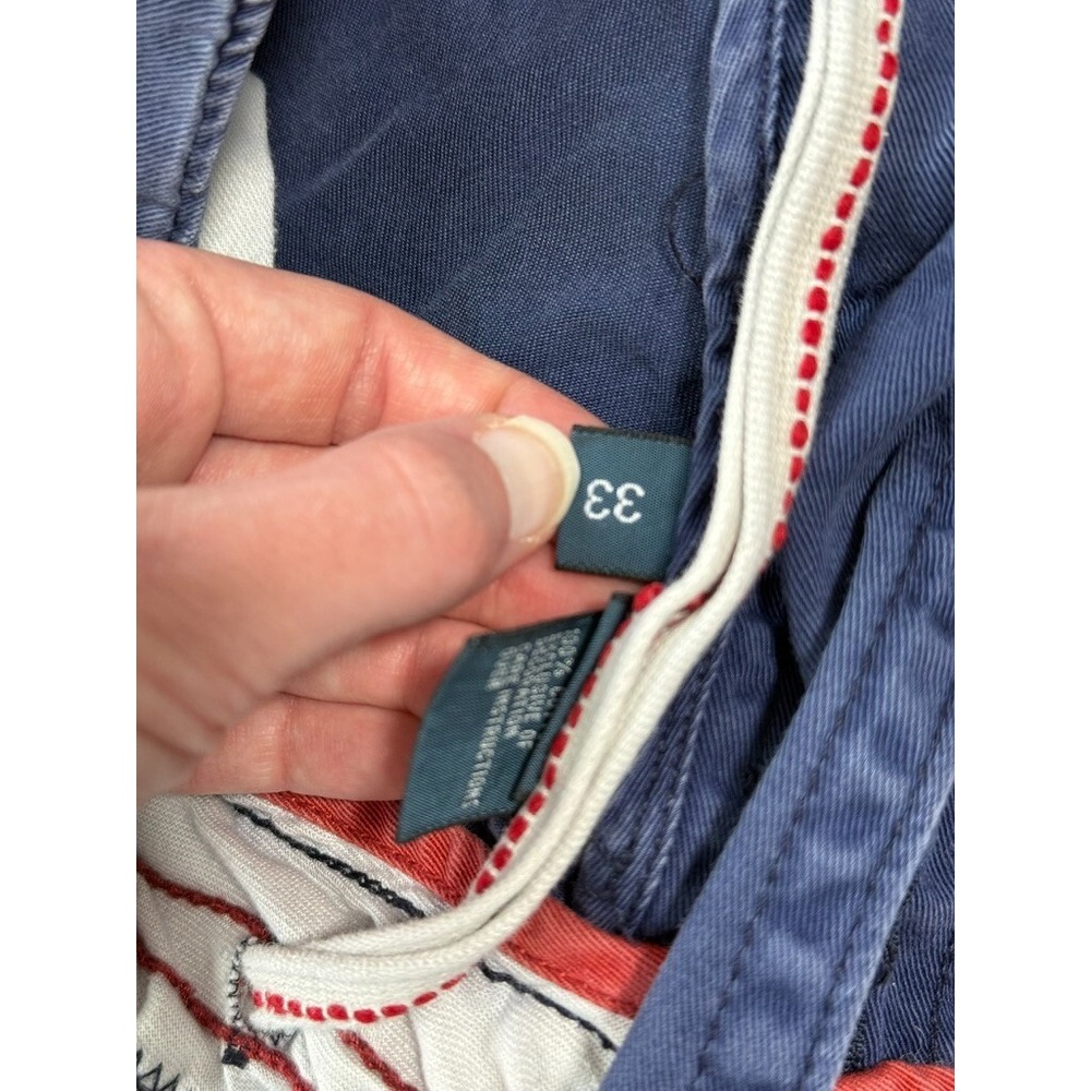 EUC Mens Polo‎ Ralph Lauren blue chino flat front shorts cotton drawstring SZ 33 - Picture 5 of 12